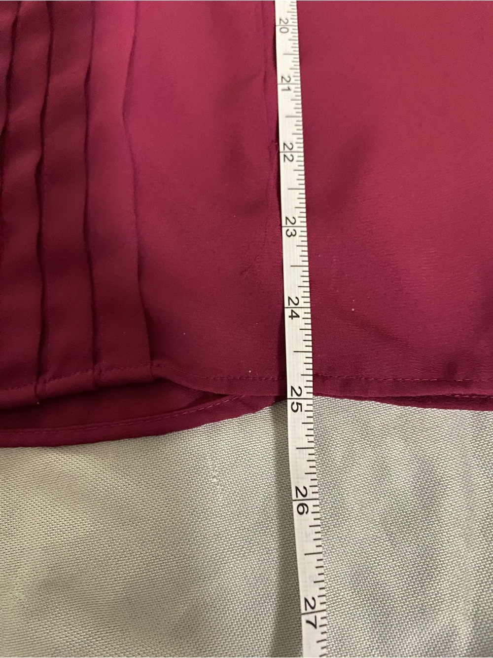 ELLE XXL Magenta Ruffle Sleeve Pleated Blouse Keyhole Back Career Top - Picture 10 of 11